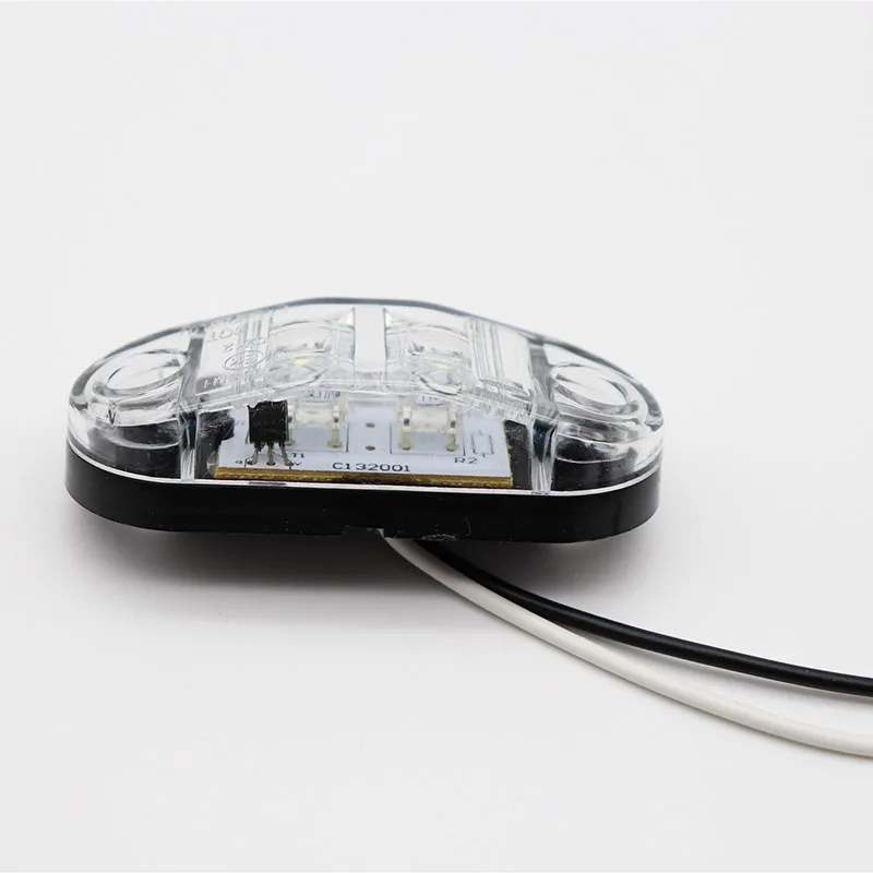 2Pcs 12V / 24V LED Tail Lights Side Marker Lights Car External Lights Warning Lights Auto Trailer Truck Lorry Lamps White