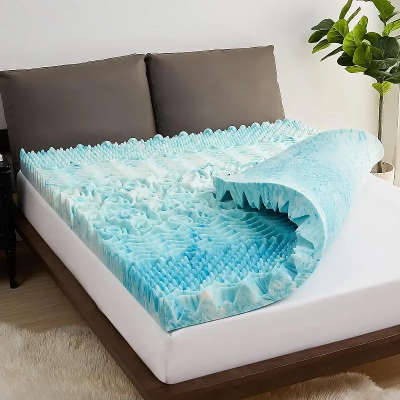 2 Inch Queen Mattress Topper 7-Zone Memory Foam Mattress Topper-Cooling Gel Foam