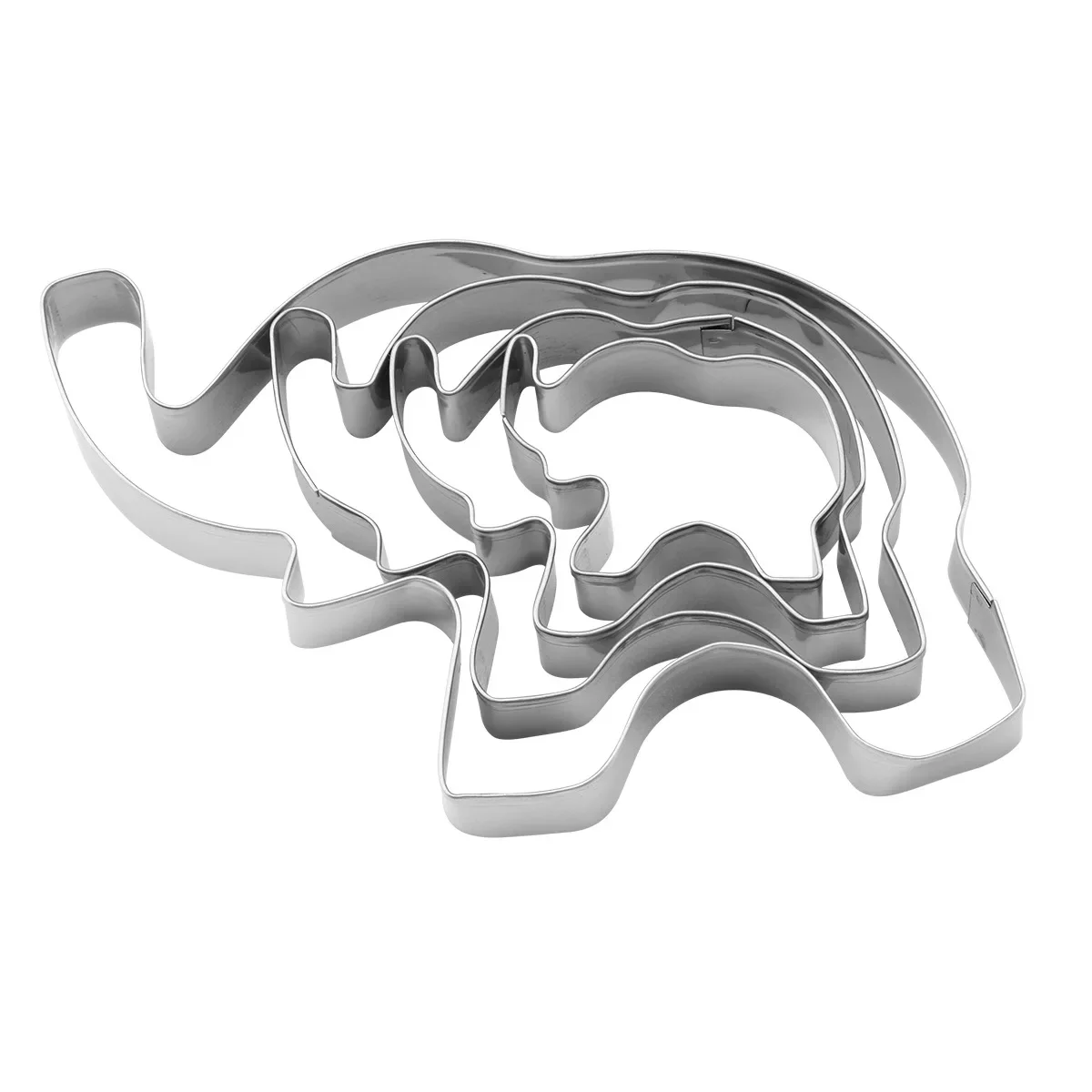 Animal Stainless Steel Cookie Cutters Elephant Shape Cake Fondant Biscuit Pastry Mould 4Pcs/set Baking Tool Kitchen Gadget