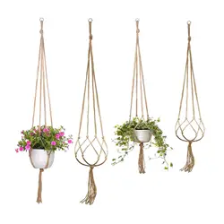 Handmade Macrame Hanging Planter Basket for Garden and Wall Decor (2pcs)