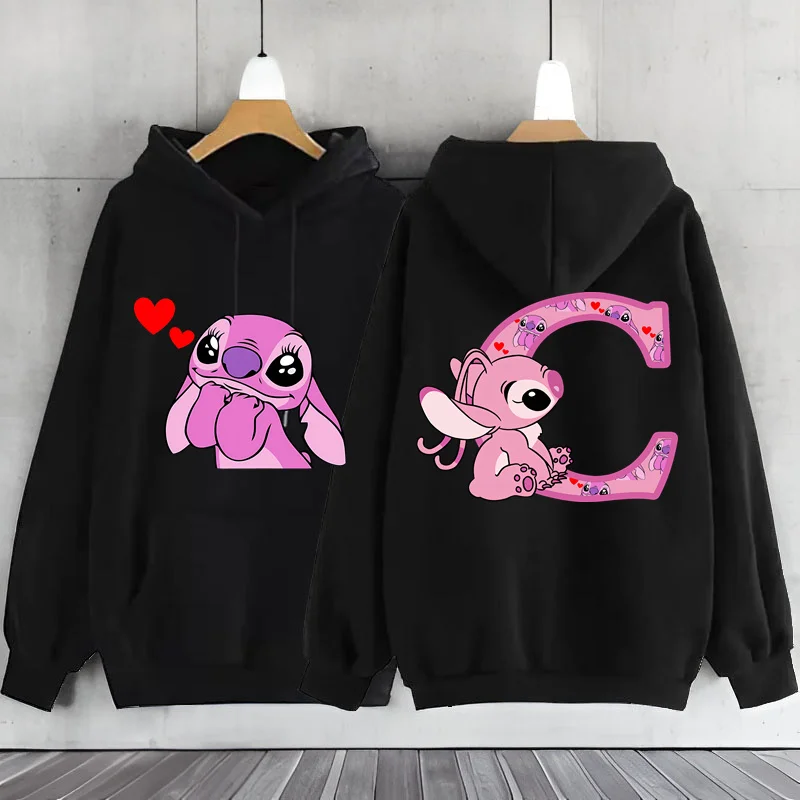 Women's Jackets Y2k Cute Kawaii Fashion Disney Lilo & Stitch Letter Print Hoodie 2024 Women's Winter Warm Jackets Coats Sale 4