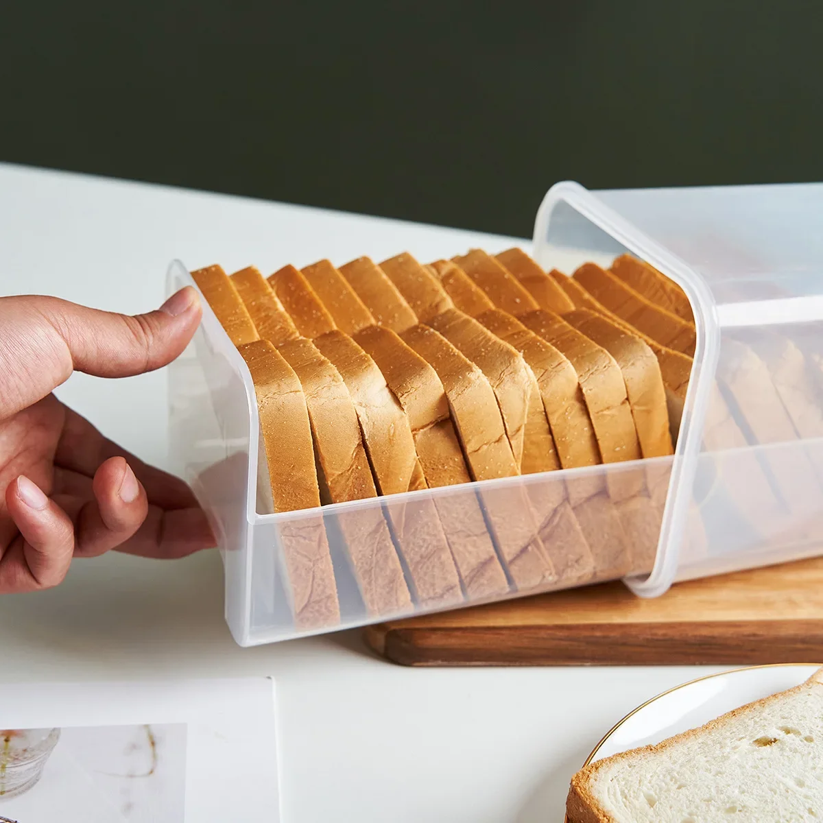 Bread Loaf Container Clear Airtight Box With Lid
