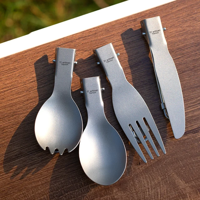 Tiartisan Titanium Foldable Cutlery Set 4