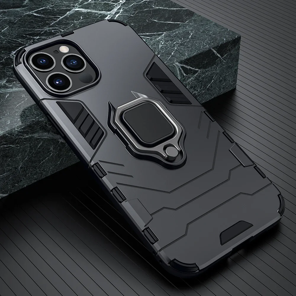 thumbnail image 1 of Funda de silicona con anillo magnético para iPhone, carcasa trasera a prueba de golpes para iPhone 15 Pro Max 14 Max 11 12 13 Pro XS Max Plus, 1 of 5
