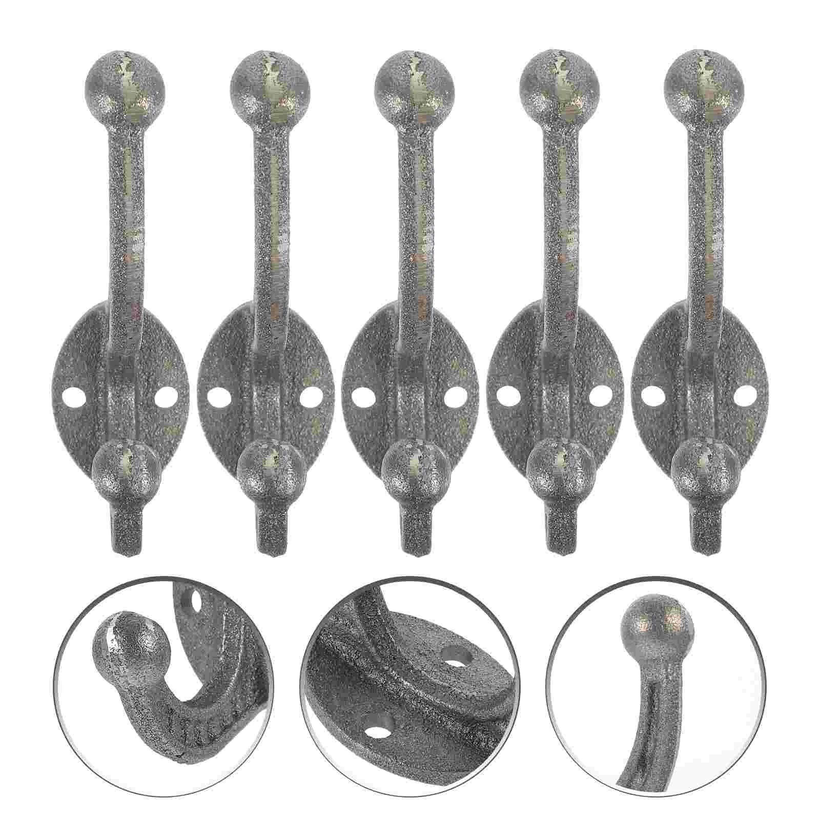 

Pastoral Coat Hangers Double Cast Iron Hook Storage Hooks for Hanging Heavy Duty
