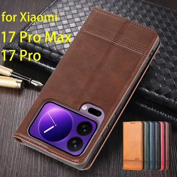 Deluxe Magnetic Adsorption Leather Fitted Case for Xiaomi 17 Pro Max 6.9" / 17 Pro 6.3" Flip Cover Protective Case Fundas Coque 1