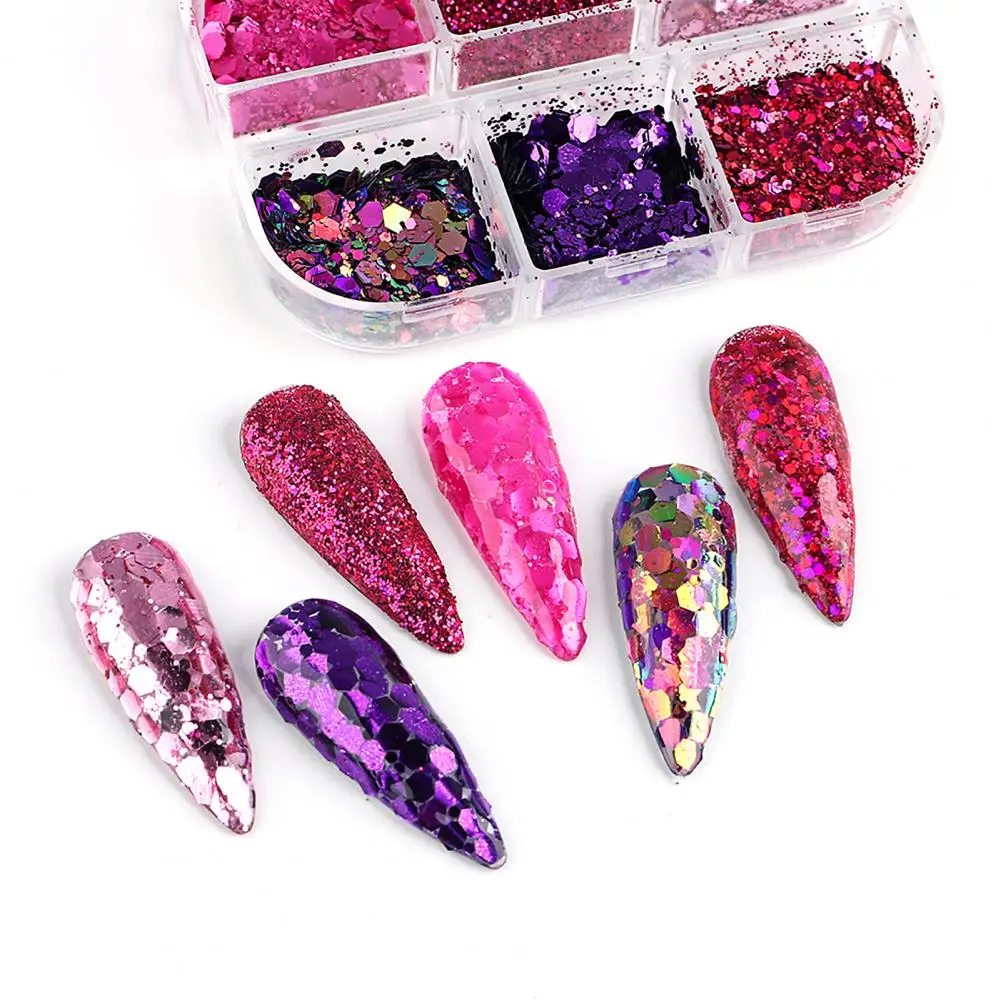 

1 Box Nail Sequin Useful Sufficient Quantity Vibrant Color for Nail Salon Nail Flake Fingernail Decor