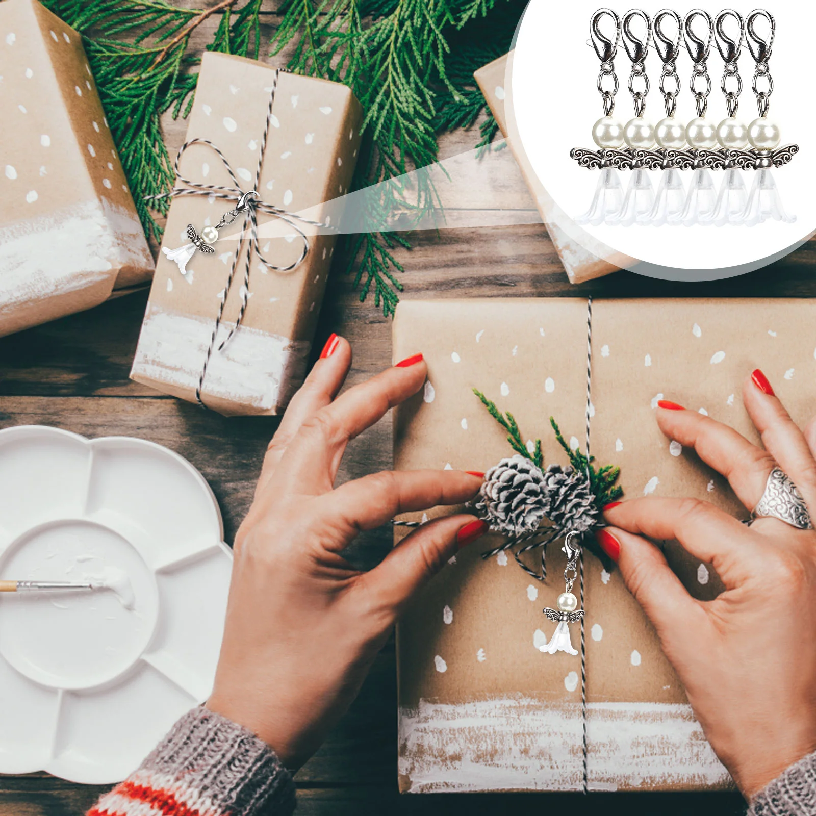 

30 Pcs Accessories Angel Keychain Baby Gifts Angle Alloy Thank You Party Favors