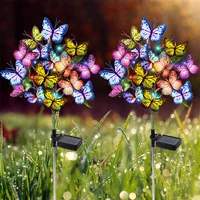 LED Solar Butterfly Solar Lights Outdoor Landscape Lights IP65 Waterproof for Yard Lawn Garden Walkway Decorative Path Lighting 1
