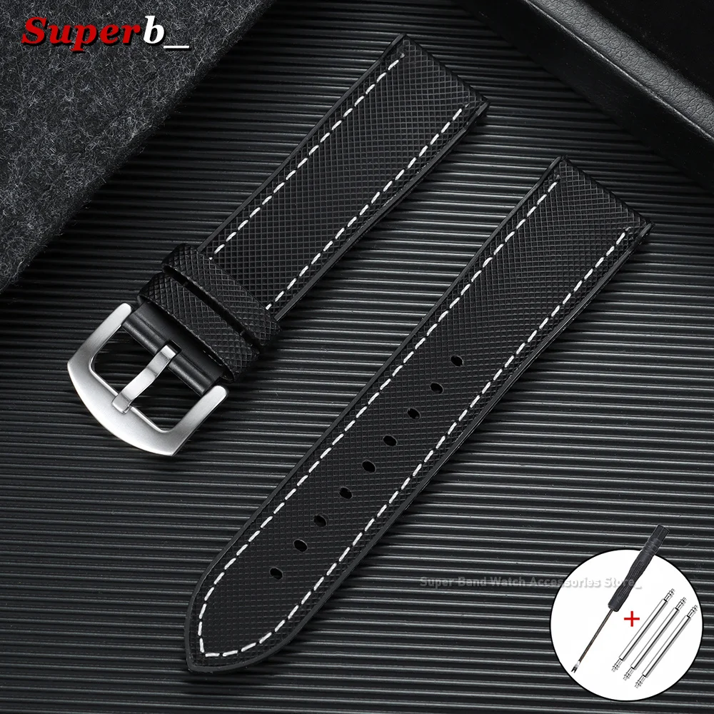 Men's Waterproof Nylon & Silicone Hybrid Watch Strap Bracelet