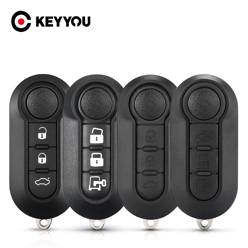 Key Case For Fiat 500 Panda Punto Bravo 3 Buttons Normal Flip Remote Car Key Shell Blank Housing Fob Keyless SIP22 Blade