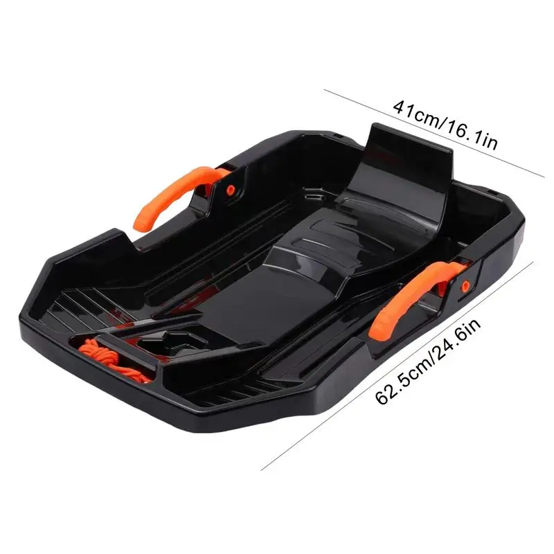 Snow Sled For Kids Snow Slider Built In Brake System Pull Rope Handle Grips Flexible Kids Toddler Toboggan Sled Built In