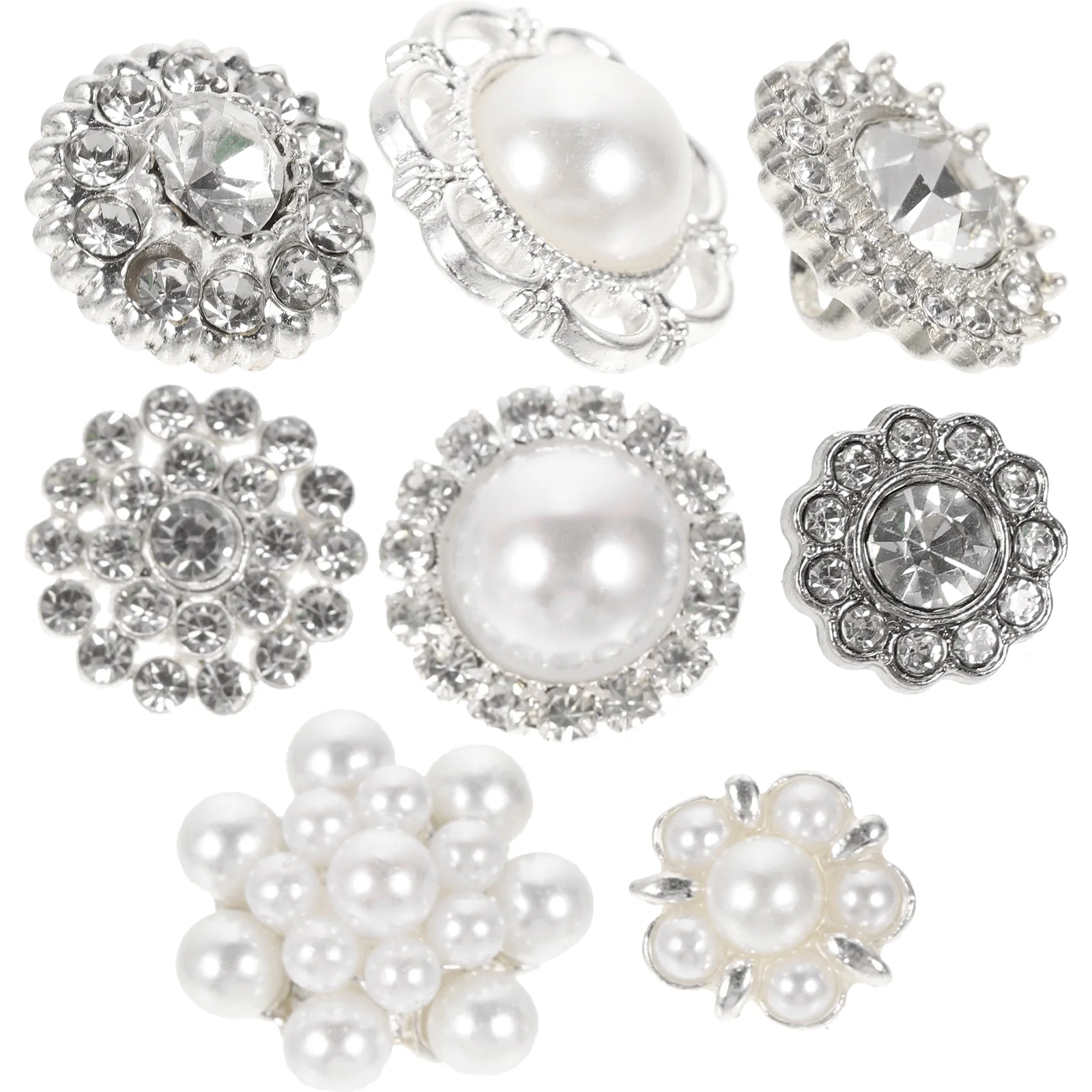 

8 Pcs Shirt Button Miss Vintage Decor Brooch Pins for Crafts Alloy Replacement Buttons