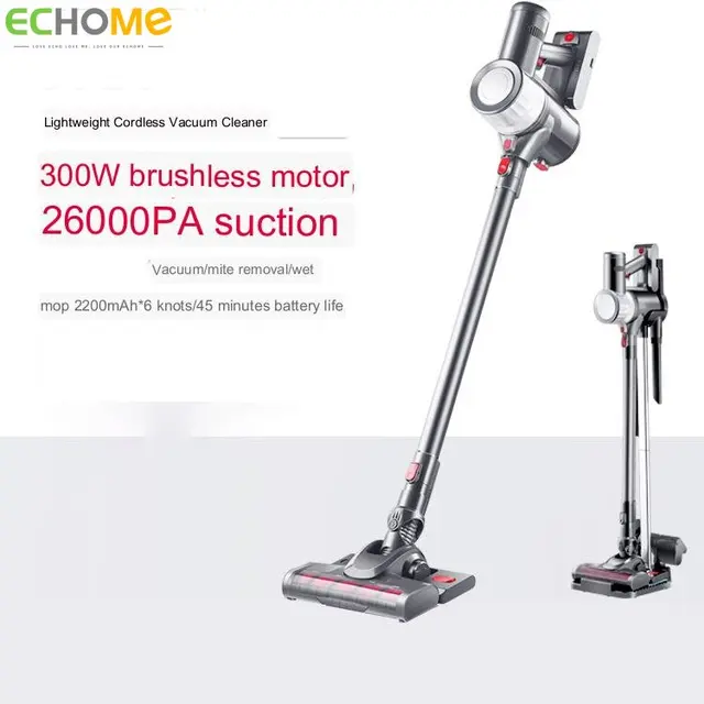 Echome V15 Kézi Porszívó 26Kpa 300W Power Housels Vezeték Nélküli Elektromos Néma Seprőgép Mopping Gép Új