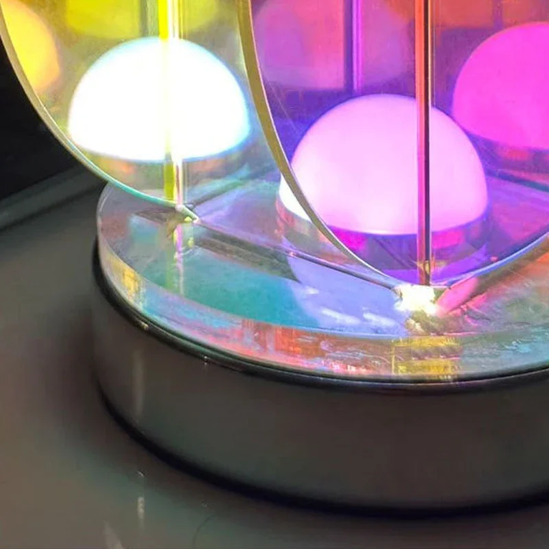 아크릴 LED 밝은 색상 USB 장식 테이블 램프, 침실 룸 게임 룸 실내 야간 램프, 책상 기하학적 장식 테이블 램프 선물