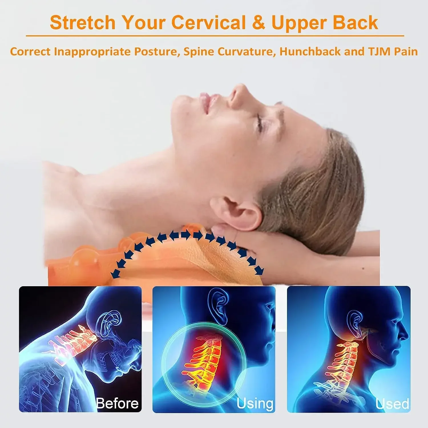 Cervical Traction Device Pillow Neck Stretcher Equipment for TMJ Neck Pain Relief Neck and Shoulder Relaxer 4