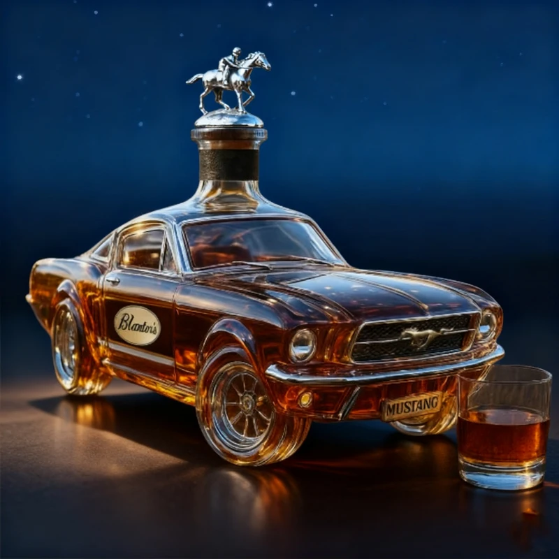 New modern style car Mustang whiskey bottle with high borosilicate