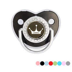 Chupete de corona para niñas, soporte para chupete de bebé de princesa recién nacida con diamantes de imitación, sin BPA, de silicona, regalos para Baby Shower