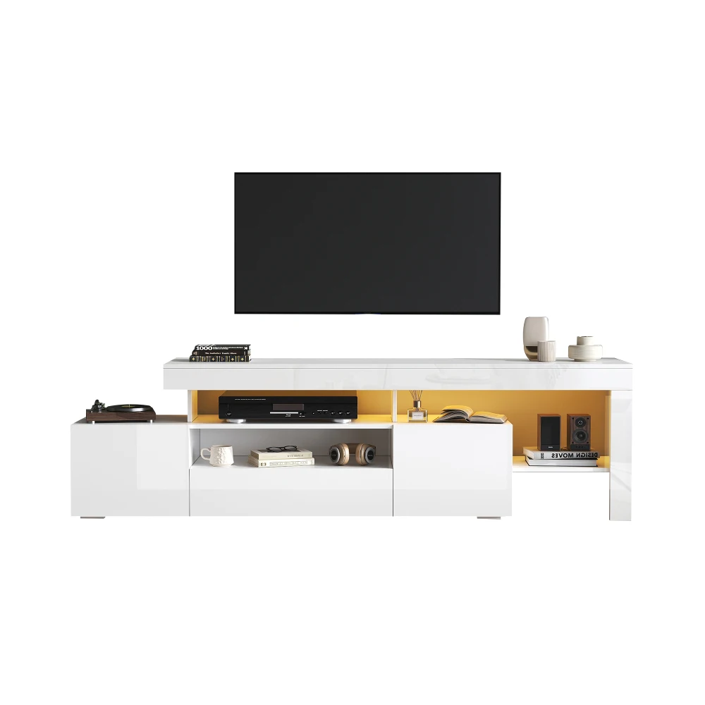 Moderner Hochglanz-LED-Lowboard-TV-Schrank – 192 x 37 x 53 cm, mit Schränken und Kommoden, passend für 85 Zoll, praktisches Wohnzimmer – Detail 13