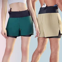 2 in 1 Trail Running Marathon High Large Capacity Quick Dry Long Distance Training Shorts Sports Men Women Summer With Waist bag 1