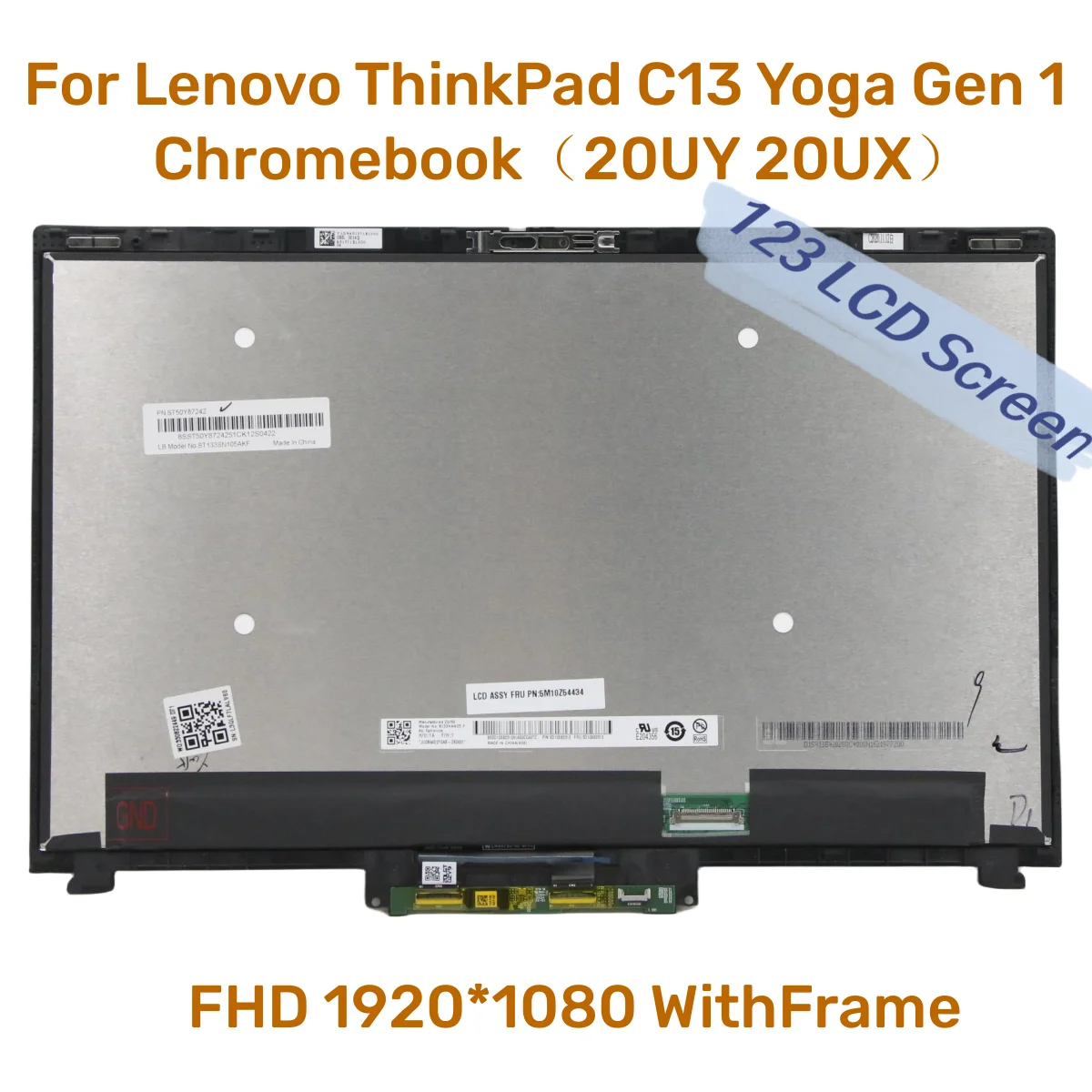 

For Lenovo ThinkPad C13 Yoga Gen 1 Chromebook 20UX 20UY LCD Touch Screen Display Assembly 5M10Z54438 5M10Z54435 5M10Z54434 FHD