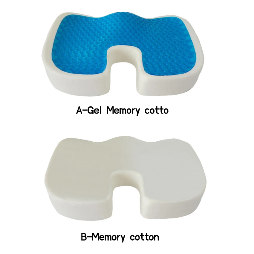 Gel Memory Foam cuscino sedile a forma di U massaggio sedia da ufficio per auto per seduta lunga coccige schienale cuscino antidolorifico cuscino in Gel