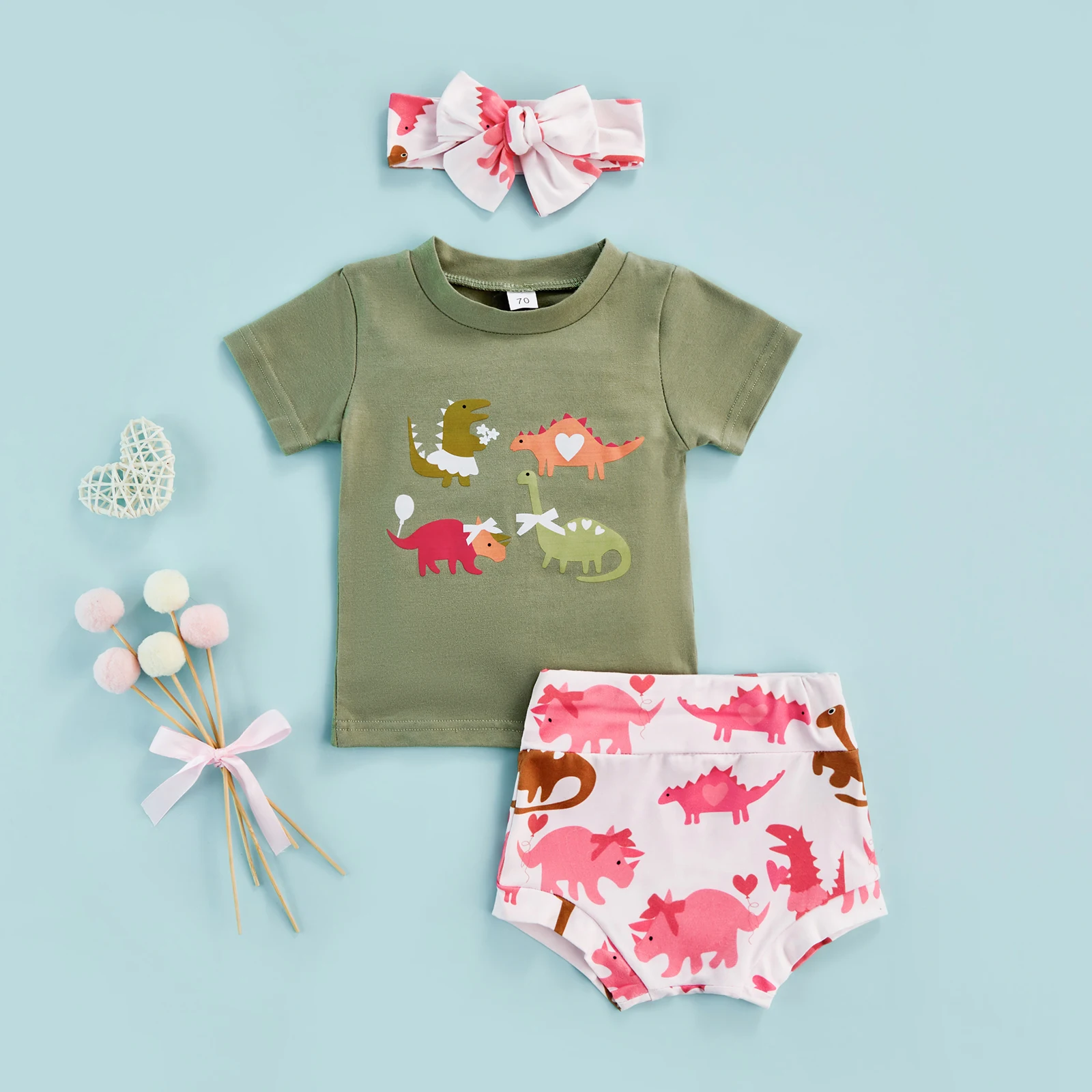 Summer Infant Baby Boys Girls Clothes Dinosaur Short Sleeve T shirt