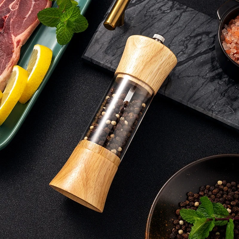 Salt and Pepper Grinder Nut Spice Grinder Herb Spice Grinder 6inch Wooden Ceramic Core Mills