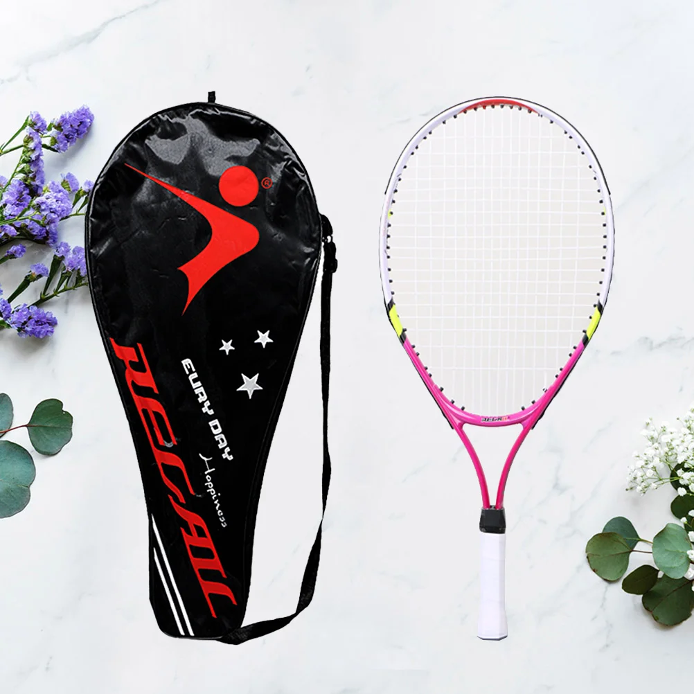 

1 Set Alloy Tennis Racket with Bag Parent-Child Sports Game Toys for Children Teenagers Playing Game Outdoor (Red)