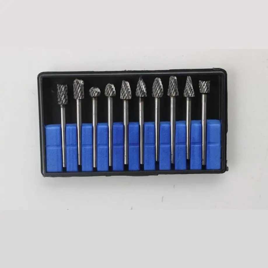 10-teiliges Wolframkarbid-Frässtift-Set Rotationsschnitz-Bits Mit 0.3 Cm Schaft Für Heimwerker Holzbearbeitung Metallschnitzen