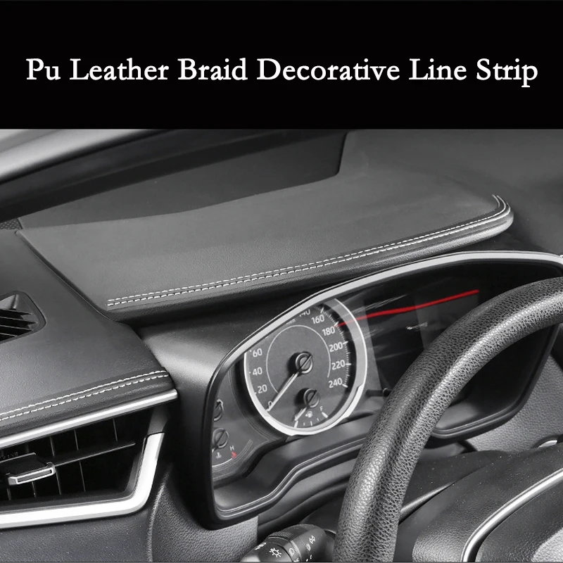 Diy Car Interior Decoration - Self-adhesive Leather Moulding Trim Strip In  Red & Blue - - Temu
