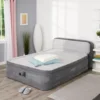 Beam Ultra Plush Inflatable Pillow Top Bed Air Mattress with Headboard, Built-in Internal Electric Pump and Carry Storage Bag, Q 4