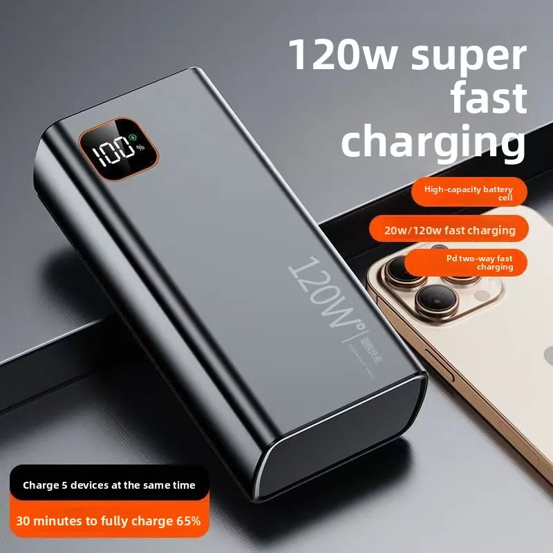 Power Bank con Display Digitale 120W PD, Batteria Esterna Portatile da 30000mAh di Grande Capacità per iPhone e Android - Image 3