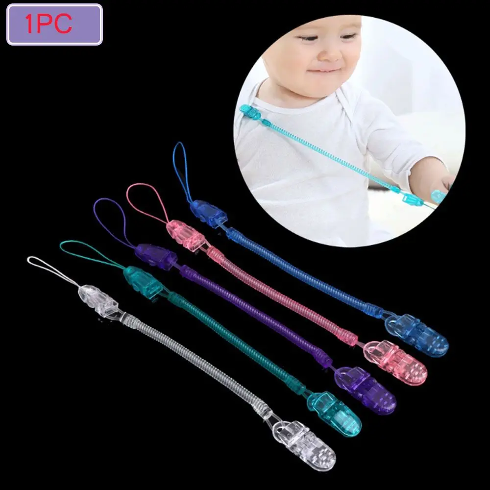 1PC Baby Infant Toddler Dummy Pacifier Spring Soother Nipple Clip Chain Holder Strap Anti-lost Chain Baby Chew Toy pacifier chain pacifier clip pacifier accessories teether clip