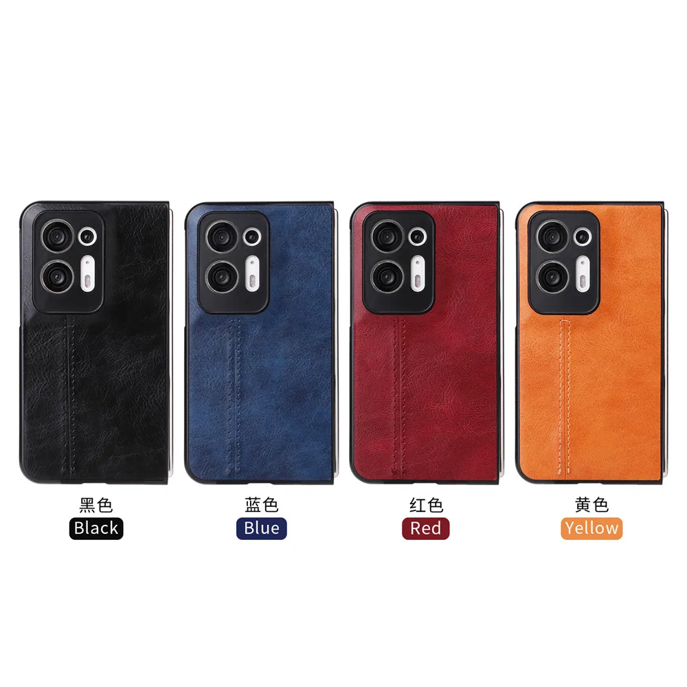 Per Oppo Find N2 Case Luxury Calfskin Pu Leather Lines Custodia Rigida Per Oppo Find N2 N 2 Findn2 Custodia Per Telefono
