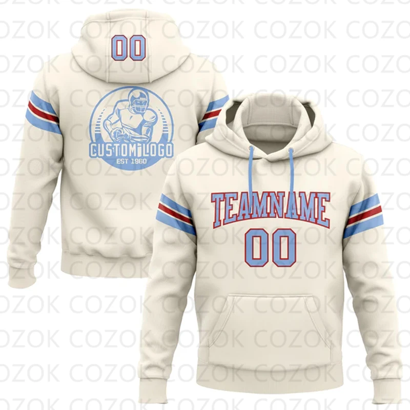 Customized Hoodie Cream Orange Colour Jersey 3D Printed  Unisex Pullovers Hoodie Casual Sweatshirts
