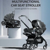Poussette bébé 3 en 1 avec couffin, poussette de poche pliable bidirectionnelle, marcheur pour bébé, vente en gros 3