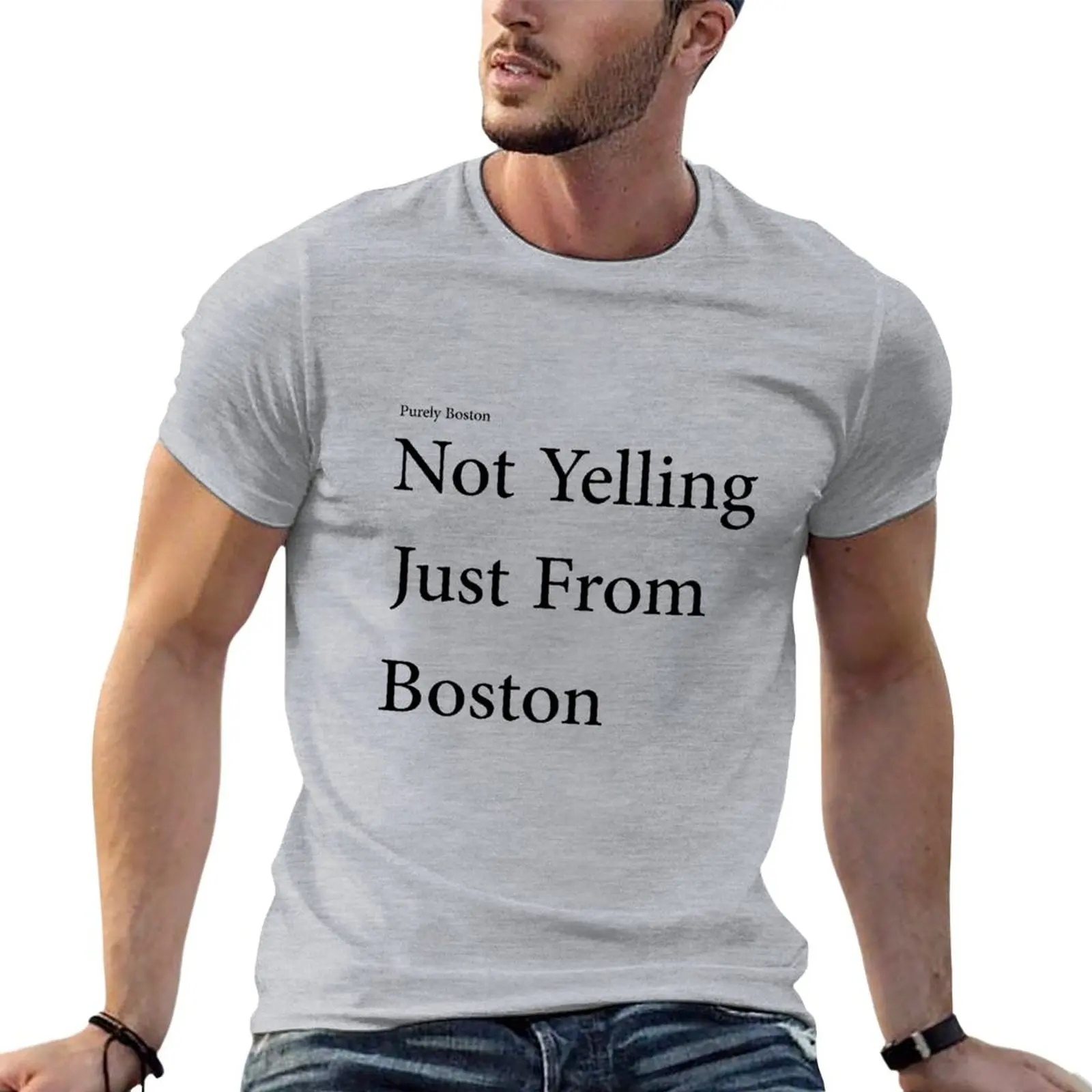 Non Urlando Solo Da Boston T-Shirt Plus Size Top Magliette Per Ragazzi Maglietta Grafica Abbigliamento Kawaii Camicie Da Allenamento Per Uomo