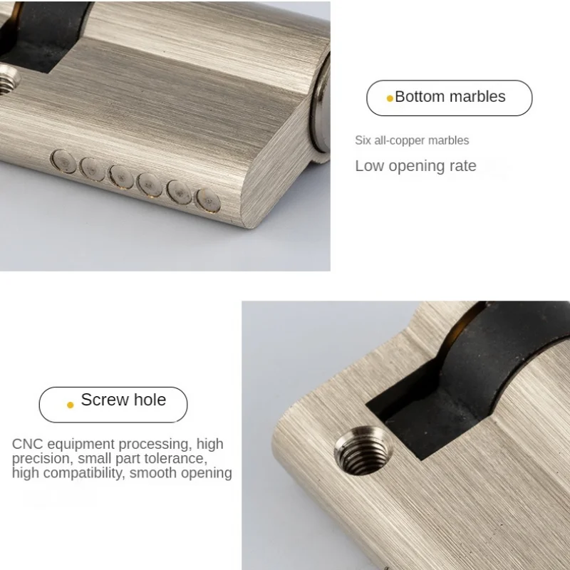 Door Lock Cylinder 40mm-95mm Invisible Single Side Cylinder With Knob For Fire-Proof Security