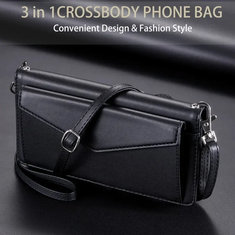 Elegant Leather Wallet Lanyard Bag Case
