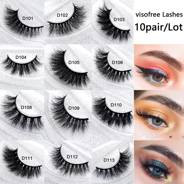 10pairs Visofree Mink Lashes 3D Mink False Eyelash Wholesale Natural Lashes Dramatic Eyelashes Handmade Full Strip Lashes Makeup