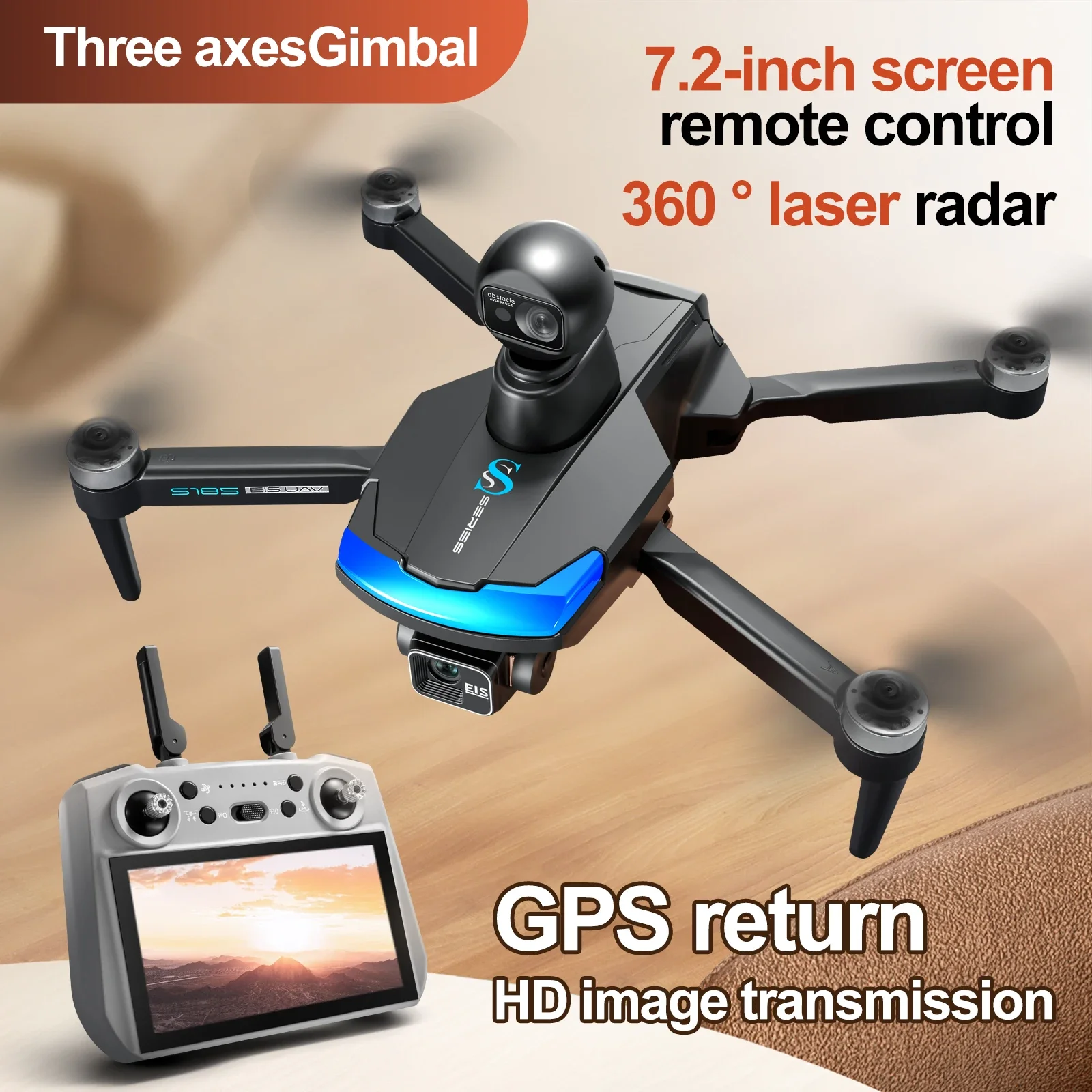 Drone Pro S185 2.7K HD Double Caméra GPS 5G Moteur Brushless