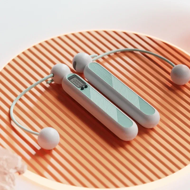 Cordless Skipping Rope Fitness Weight Loss Exercise Girls Fat Burning Digital Counter Weight-bearing