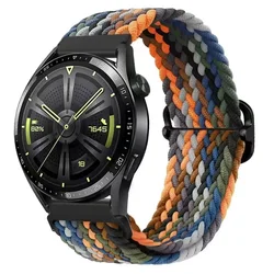 Braided Elastic Wristband - Versatile 20mm & 22mm Band - 22mm (Camouflage)