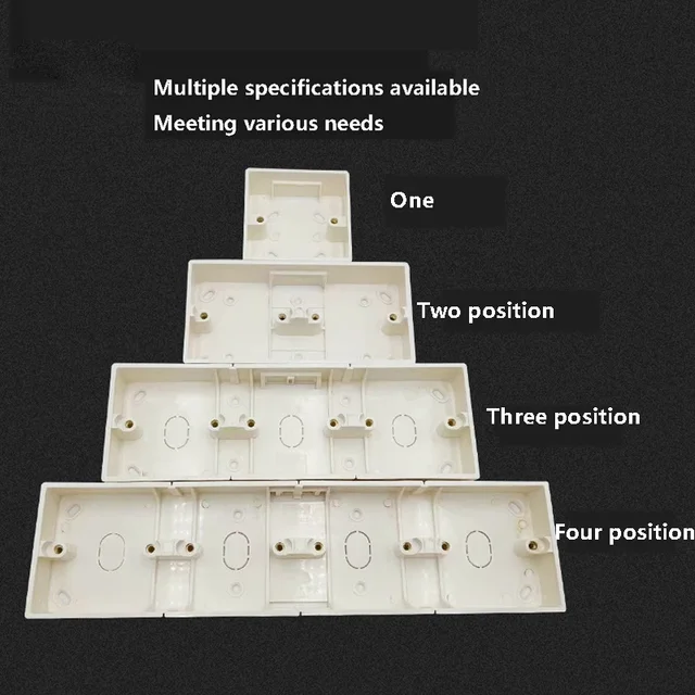 스위치 소켓용 86 타입 하단 박스, 노출 PVC 와이어 슬롯, 두꺼운 난연성 와이어 정션 박스