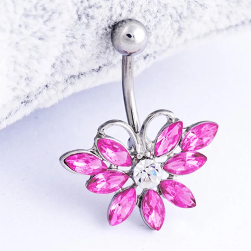 Shamballa Crystal Disco Ball Belly Button Rings Dangle Ferido Navel