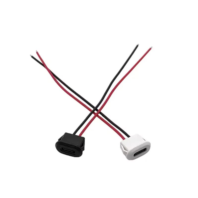 USB Type-C Female Socket Charging Interface with Welding Wire (1-10 Pack)
