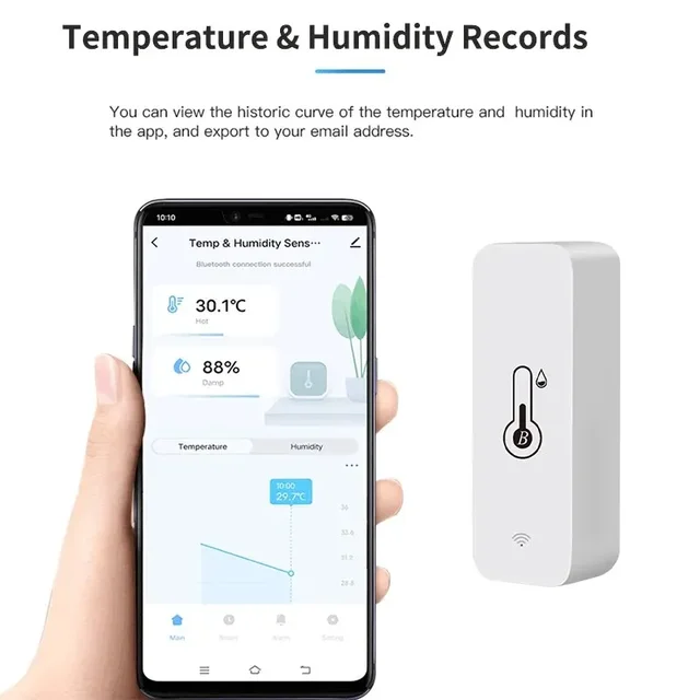 Tuya Smart Wireless Temperature Humidity Sensor Mini Bluetooth-Compatible APP Remote Control Thermometer Hygrometer 2PACK 4
