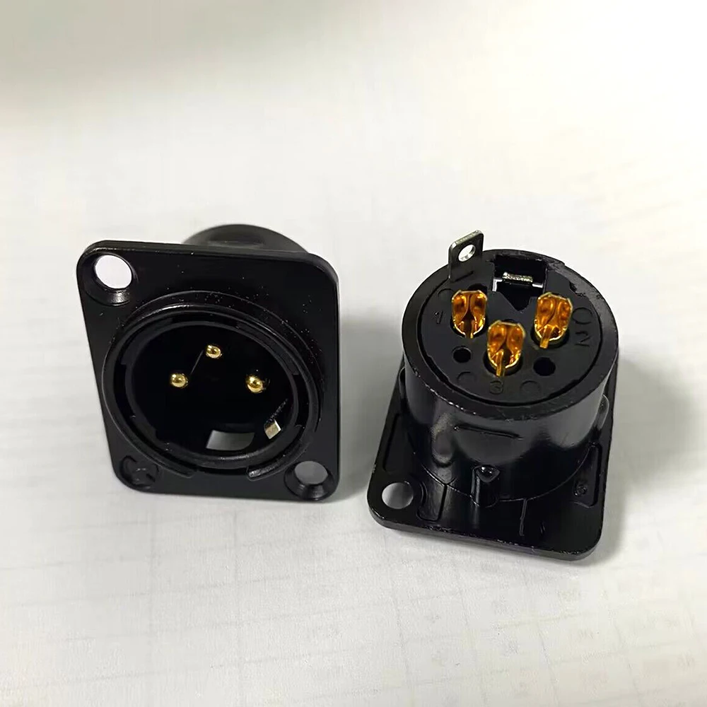 High-End 3-polige männliche XLR-Buchse Mikrofon verstärker Kanonen stecker Adapter 24 Karat vergoldet Tellur Kupfer – Detail 5