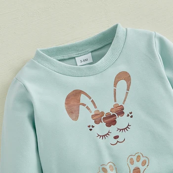 Adorable Infant Easter Bunny Romper Jumpsuit with Matching Headband for Baby Girls 0-24 Months Spring Outfit Set 1